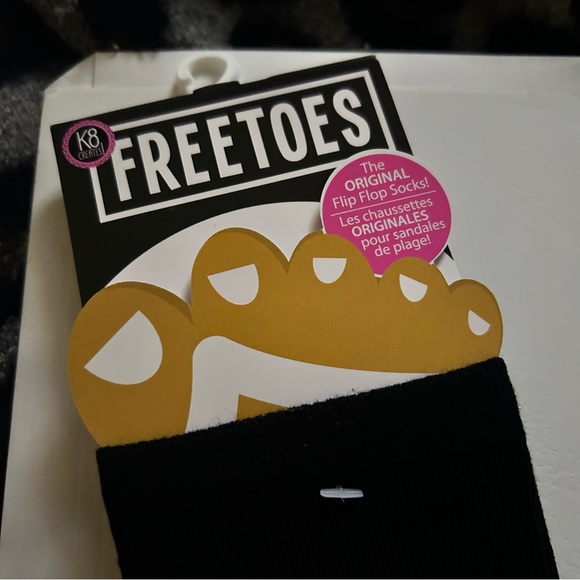 NWT FREE TOES Toeless SOCKS Flip Flop YOGA Exercise PEDICURES Set of 2 - Picture 6 of 6